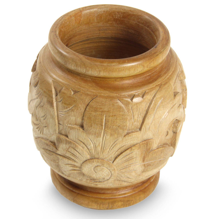 Bungalow Rose Wood Table Vase Wayfair